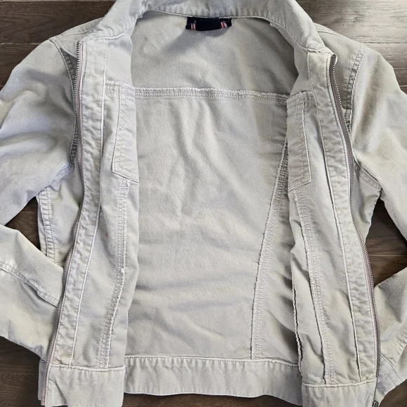 VTG Nautica corduroy 90s y2k zip up jacket beige women sz M - Picture 6 of 10